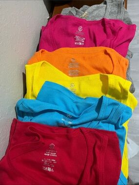 Brand New Ribbed Cotton Tank Tops in Vibrant Colors Set of 6 !